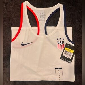 Nike Women's Olympic White and Blue Tank Top